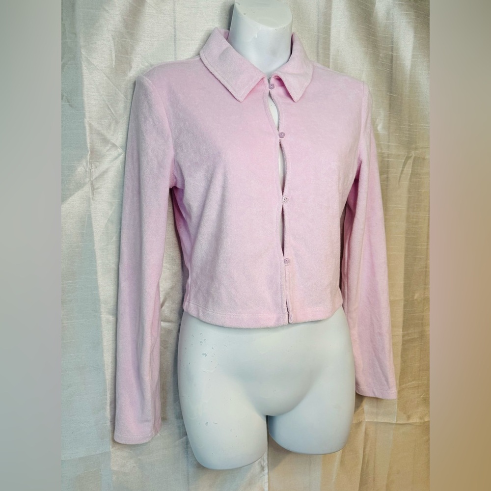 Terry Long-Sleeve Cut Out Top - Picture 2 of 7